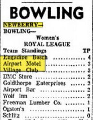 Airport Motel - Sept 1964 Bowling Scores (newer photo)